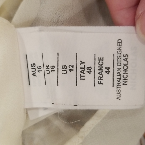 💕NICHOLAS💕 Printed Danielle Dress ~ Ivory Paisley Floral Print US 12 Crepe - Picture 15 of 16